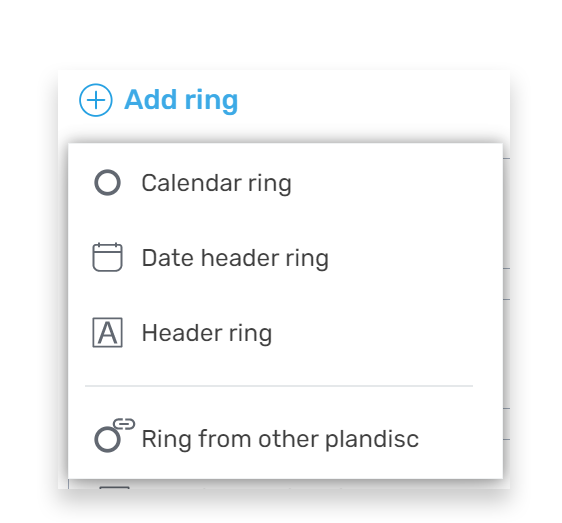 Add and adjust rings in your circular calendar – Plandisc